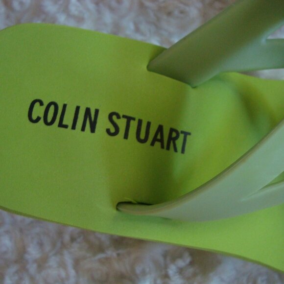 New Colin Stuart Platform Foam Wedge Flip Flop Sandals Green Size 5 - Picture 7 of 9
